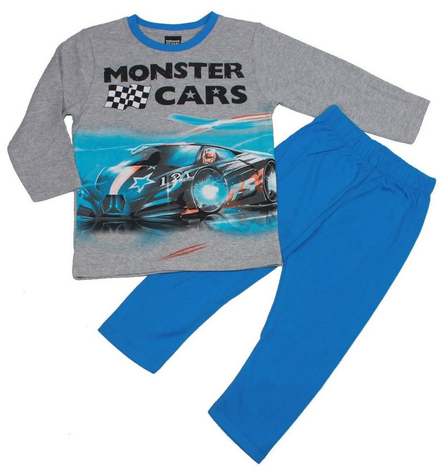 Monster Cars Pyjama Monster cars Pyjama Schlafanzug lang grau blau (2 tlg) von Monster Cars
