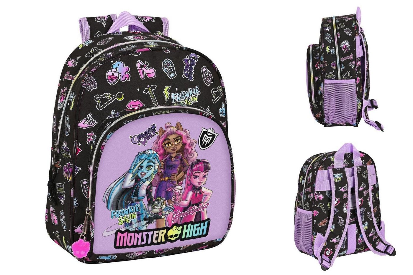 Monster High Rucksack Monster high Kinder-Rucksack Monster High Creep Schwarz 28 x 34 x 10 c von Monster High