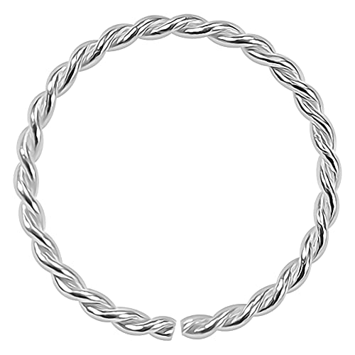 925 Sterling Silber Nasenpiercing Nasenring Septum 20 Gauge - 8MM Durchmesser nahtloser offener Twister Hoop Nasenring Nase Piercing Frauen Männer 925 Sterling Silber Nasenpiercing Nasenring Septum 20 Gauge - 8MM Durchmesser nahtloser offener Twister Hoop Nasenring Nase Piercing Frauen Männer von AZARIO LONDON