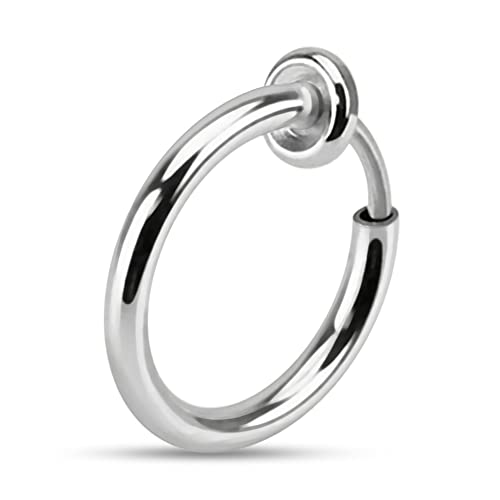 Monster Piercing Fake Nasenpiercing Nasenring Septum 316L Chirurgenstahl 16 Gauge 8MM Durchmesser Verstellbarer Nasenring Nase Piercing Frauen Männer von Monster Piercing
