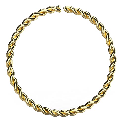 Monster Piercing Goldenes Nasenpiercing Nasenring 9K Gelb Gold 22 Gauge - 8MM Durchmesser nahtlos offen gedrehtes Seil Nasenring Nase Piercing Frauen Männer Monster Piercing Goldenes Nasenpiercing Nasenring 9K Gelb Gold 22 Gauge - 8MM Durchmesser nahtlos offen gedrehtes Seil Nasenring Nase Piercing Frauen Männer von Monster Piercing
