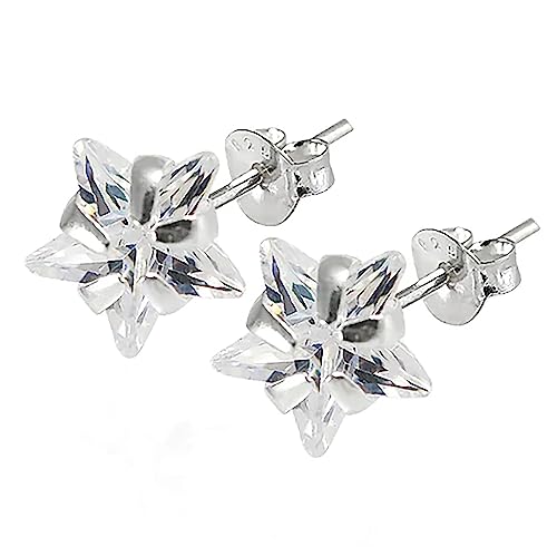 6MM klar Star CZ Stein 925 Sterling Silber Ohrstecker von Monster Piercing