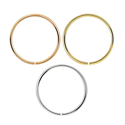 Monster Piercing | 9K Gold | 3 Stück | Nasenring Nasenpiercing 22 Gauge - 8MM Durchmesser | offener Nasenring | Nase Piercing Frauen Männer Monster Piercing | 9K Gold | 3 Stück | Nasenring Nasenpiercing 22 Gauge - 8MM Durchmesser | offener Nasenring | Nase Piercing Frauen Männer von AZARIO LONDON