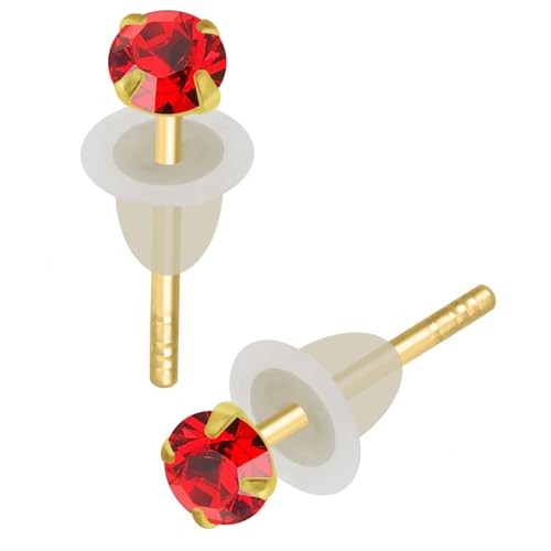 Monster Piercing 9K massivem Gelbgold mit 3MM rot Crystal Stein Rubber Schmetterling Ohrstecker Monster Piercing 9K massivem Gelbgold mit 3MM rot Crystal Stein Rubber Schmetterling Ohrstecker von Monster Piercing