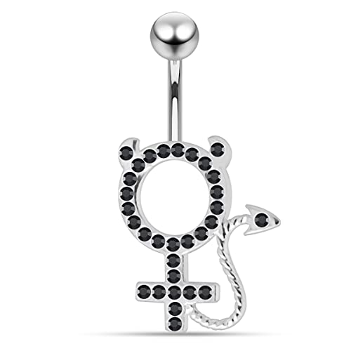 Monster Piercing Black Crystal Stein Fancy Teufel Frauen Zeichen Form Sterling Silber Bauch Bars Piercing Monster Piercing Black Crystal Stein Fancy Teufel Frauen Zeichen Form Sterling Silber Bauch Bars Piercing von Monster Piercing