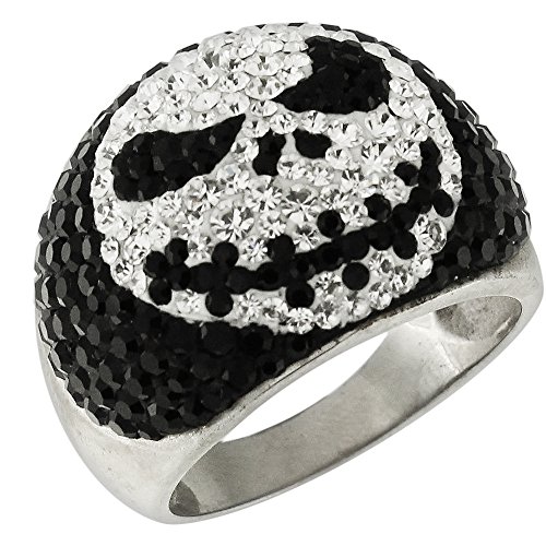 Monster Piercing Bunte Mr Jack Multi Kristall Stein Edelstahl Finger Ring Schmuck - Größe 9 (Größe 58,9) von Monster Piercing