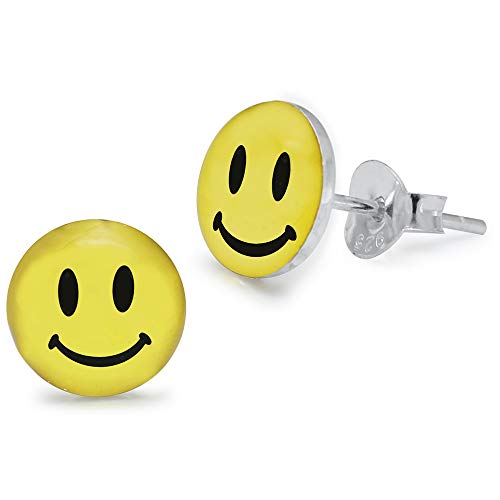 Monster Piercing Smiley Face Logo Bild 925 Sterling Silber Ohrstecker von Monster Piercing