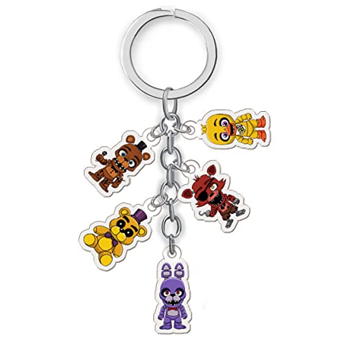 Monster Roser FNAF Schlüsselanhänger, 4 FNAF-Actionfiguren, Freddy Fazbear, Chica, Bonnie, Foxy, 12,7 cm langer Schlüsselanhänger, In Monster Roser FNAF Schlüsselanhänger, 4 FNAF-Actionfiguren, Freddy Fazbear, Chica, Bonnie, Foxy, 12,7 cm langer Schlüsselanhänger, In von Monster Roser