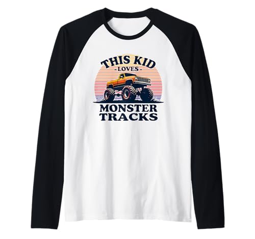 Dieses Kind liebt Monster Trucks für Männer und Jungen Raglan von Monster Truck Adventures Co.