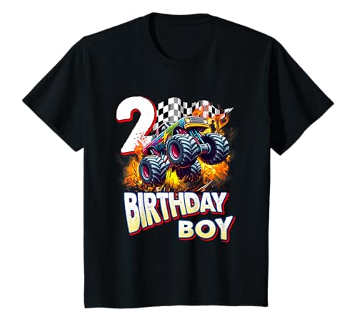 Kinder Geburtstag Monster Truck 2 Jahre alte Jungen 2nd Party Geboren 2023 T-Shirt Kinder Geburtstag Monster Truck 2 Jahre alte Jungen 2nd Party Geboren 2023 T-Shirt von Monster Truck Birthday Apparel