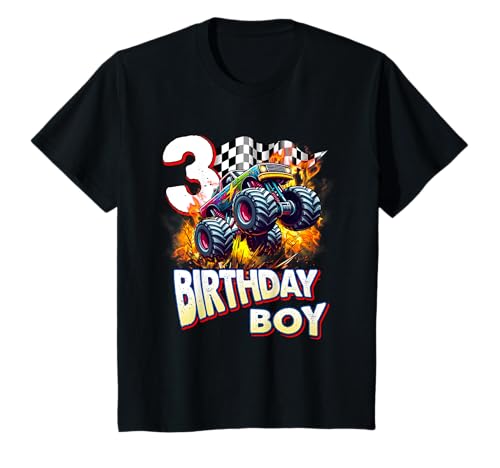 Kinder Geburtstag Monster Truck 3 Jahre alte Jungen 3rd Party Geboren 2022 T-Shirt Kinder Geburtstag Monster Truck 3 Jahre alte Jungen 3rd Party Geboren 2022 T-Shirt von Monster Truck Birthday Apparel