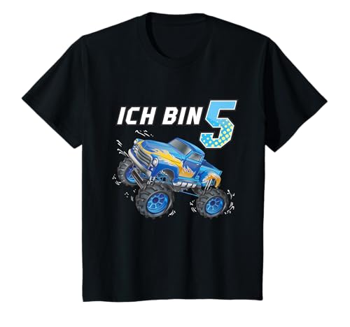 5 Geburtstag Geschenk Jungen Mädchen Auto Monster Truck T-Shirt von Monster Truck Geburtstag T-Shirt Shop