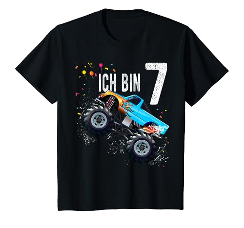 Kinder 7 jahre Junge Mädchen Geburtstag Shirt Monster Truck T-Shirt von Monster Truck Geburtstag T-Shirt