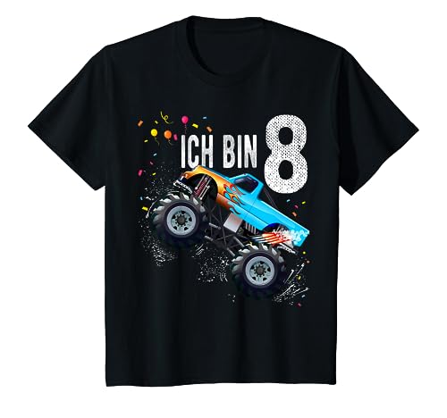 Kinder 8 jahre Junge Mädchen Geburtstag Shirt Monster Truck T-Shirt von Monster Truck Geburtstag T-Shirt