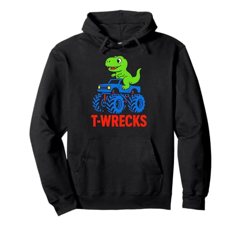 Niedliche Kinder T-Rex T-Wracks Monster Trucks Fun Boys Pullover Hoodie von Monster Truck Magic - Boys and Girls Truck Apparel