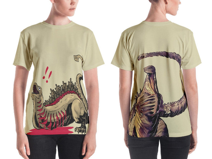Kamata+Shin | Doppelseitig Damen All-Graphic T-Shirt von MonsterMarchDesign