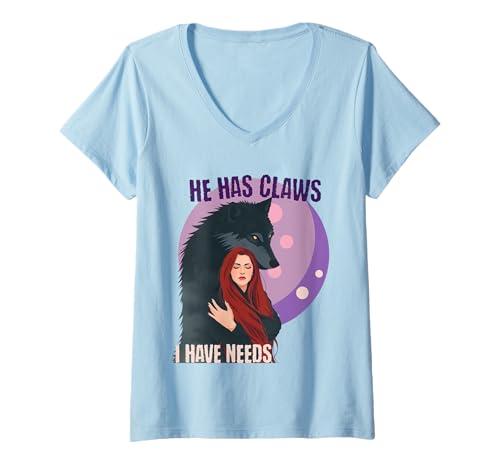 Damen Monster Lover: Claws & Needs for Paranormal Fiction Fans T-Shirt mit V-Ausschnitt von Monsterkissed