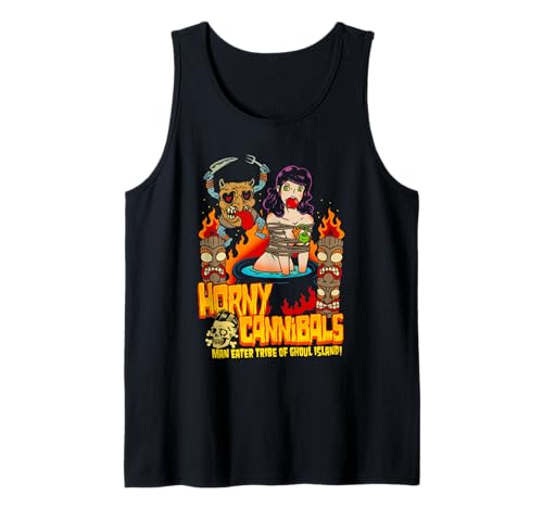 Geile Kannibalen von Ghoul Island Tiki-Maske Sexy Pinup Girl Tank Top von Monsters and Martians