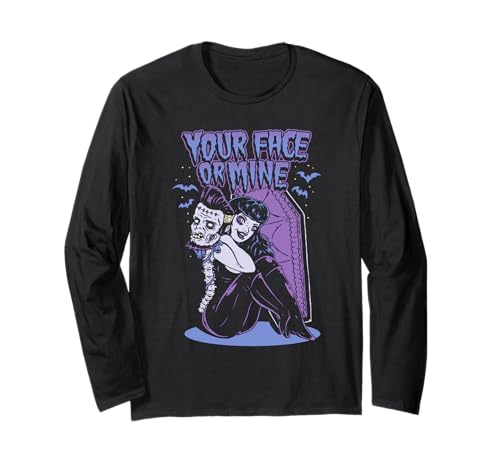 Goth Girl Glamour Pinup Emo Undead Dein Gesicht oder meins Langarmshirt von Monsters and Martians