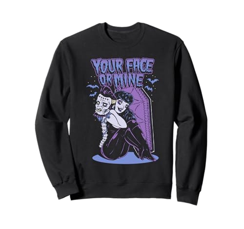 Goth Girl Glamour Pinup Emo Undead Dein Gesicht oder meins Sweatshirt von Monsters and Martians