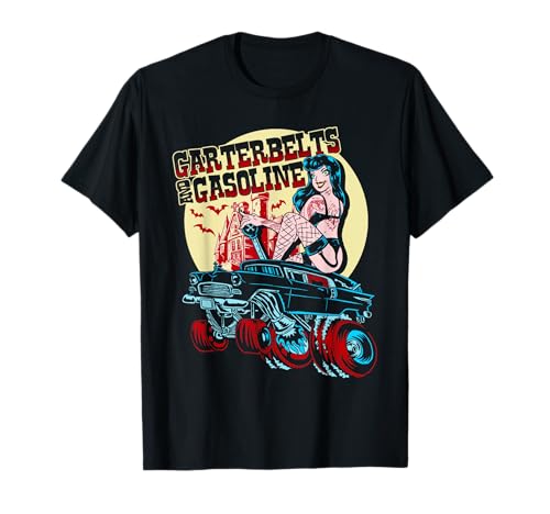 Goth Mädchen Pinup Strumpfbänder und Benzin Hot Rod Gasser T-Shirt von Monsters and Martians