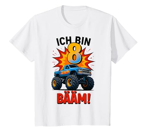 Ich Bin 8 Bääm Kinder Geburtstag Monstertruck T-Shirt Ich Bin 8 Bääm Kinder Geburtstag Monstertruck T-Shirt von Monstertruck Geburtstag Geschenkideen