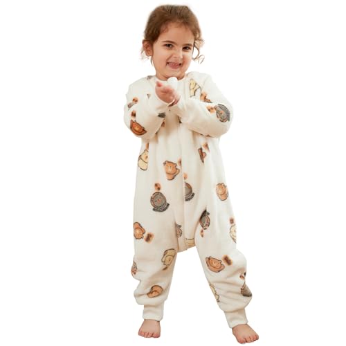Schlafsack mit Füßen Baby Schlafanzug, Warm Flannel Winterschlafsack Strampler, Winter Schlummersack mit Beinen Ärmeln Pyjamas Kinder Schlafoverall Mädchen Junge Bär 90 18-24 Monate Schlafsack mit Füßen Baby Schlafanzug, Warm Flannel Winterschlafsack Strampler, Winter Schlummersack mit Beinen Ärmeln Pyjamas Kinder Schlafoverall Mädchen Junge Bär 90 18-24 Monate von Monstoyo