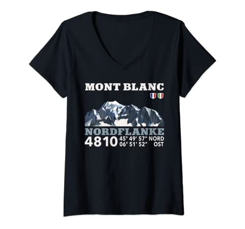 Damen Tour Du Mont Blanc Montblanc TMB Bergsteigen Wandern Berg T-Shirt mit V-Ausschnitt Damen Tour Du Mont Blanc Montblanc TMB Bergsteigen Wandern Berg T-Shirt mit V-Ausschnitt von Mont Blanc TMB Souvenirs by Sany O.