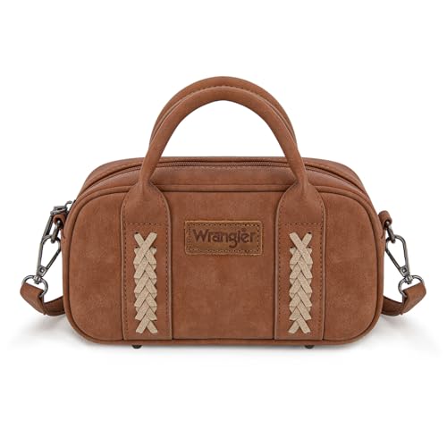 Henkeltaschen Boston Barrel Bag Retro Satchel Crossbody Handtasche, Braun, Retro Barrel Bag Henkeltaschen Boston Barrel Bag Retro Satchel Crossbody Handtasche, Braun, Retro Barrel Bag von Montana West