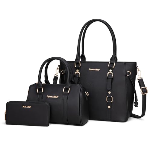 Montana West, Taschen-Set für Damen, Tragetasche, Umhängetasche und Geldbörse, 3-teilig, Y Schwarz, Classic von Montana West