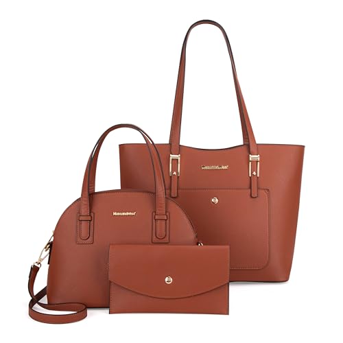 Montana West 3PCS Geldbörsen für Frauen Tote Geldbörse und Brieftasche Set Umhängetaschen MWC3-201, 3 Stück, Braun von Montana West