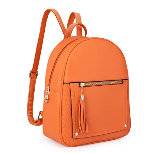 Montana West Anti-Diebstahl-Mini-Rucksack für Frauen, niedlicher Schulrucksack für Teenager, Mädchen, Orange/Abendrot im Zickzackmuster (Sunset Chevron), Reiserucksäcke von Montana West