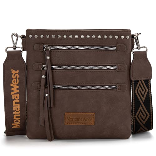 Montana West Crossbody-Tasche für Damen, mehrere Taschen, Umhängetasche, Geldbörsen mit Gitarrengurt, Vintage Coffee von Montana West