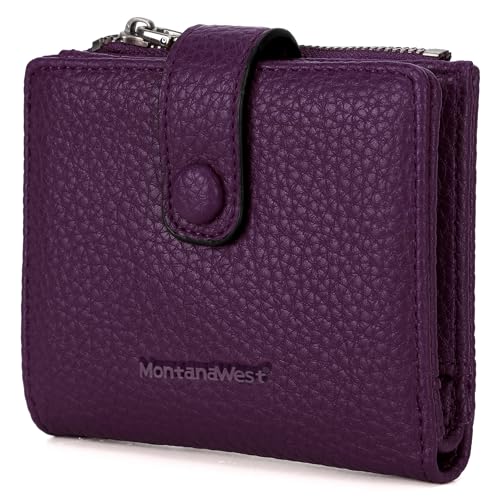 Montana West Damen Geldbörse Kartenhalter RFID Blockierung Damen Geldbörse mit Reißverschluss Münzfach, B Lila, Vintage von Montana West