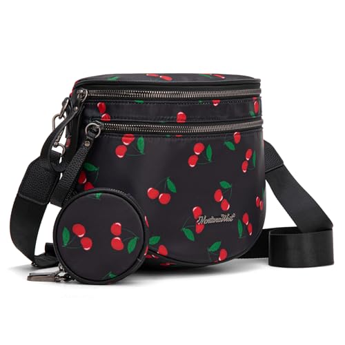 Montana West Große Umhängetasche für Damen, Bauchtasche mit verstellbarem Riemen, Große Nylon-Kirsche von Montana West