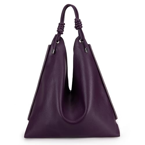 Montana West Hobo Handtasche für Damen Große Geldbörsen und Handtaschen mit Nieten und Crossbody-Gurt, Slouchy Hobo-Lila von Montana West