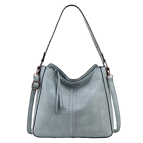 Montana West Hobo Tasche für Frauen Handtaschen Crossbody Leder Geldbörse Damen Chic Umhängetasche, Hell, blau von Montana West