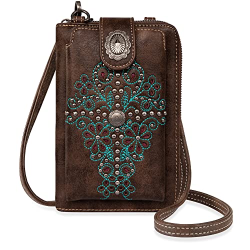 Montana West Kleine Crossbody-Handy-Geldbörsen für Damen, Western-Stil, Handy-Taschen, Geldbörsen und Handtaschen mit Gurt, Cutout Coffee, Small Montana West Kleine Crossbody-Handy-Geldbörsen für Damen, Western-Stil, Handy-Taschen, Geldbörsen und Handtaschen mit Gurt, Cutout Coffee, Small von Montana West
