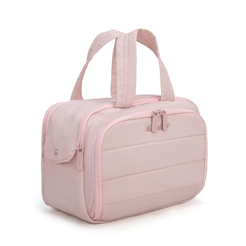 Montana West Make-up-Tasche, Reise-Kulturbeutel, großes Fassungsvermögen, rosa, Make-up-Organizer, leicht, bauschig, Kosmetiktasche mit wasserdichtem Fach von Montana West