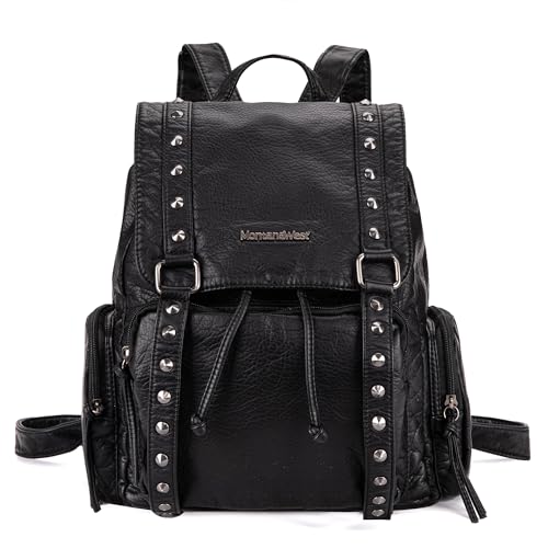 Montana West Rucksack Geldbörsen für Frauen Western Trendy Satchel Rucksack, Schwarz, Large, Reiserucksäcke von Montana West