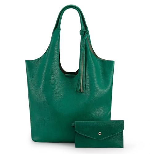 Montana West Slouchy Hobo-Taschen für Frauen, weiche Designer-Schulter-Geldbörsen, Damen-Handtasche mit Tragegriff, Z Smaragdgrün von Montana West