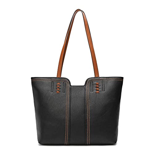 Montana West Tragetasche für Damen, Tragegriff oben, übergroße Schultertasche, Hobo-Tasche, Schwarz (Jet Black) von Montana West