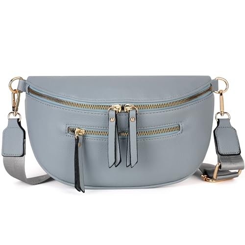 Montana West Umhängetasche für Damen, Designer-Schultertasche mit verstellbarem Riemen, Jeansblau, Medium von Montana West