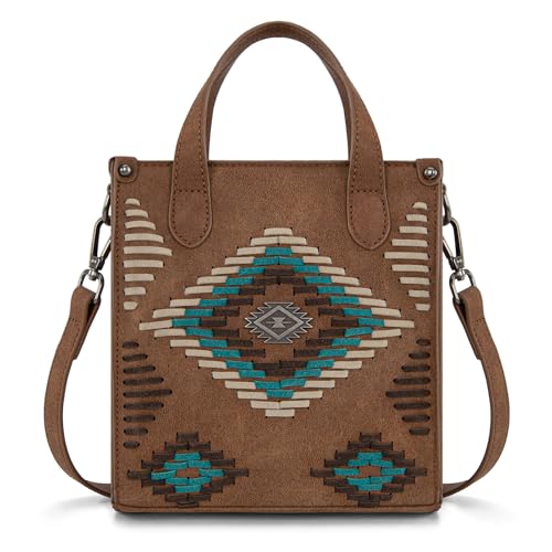 Montana West Western Damen-Umhängetasche, kleine Umhängetasche, Designer-Handtasche mit Tragegriff oben, Azteken-Dunkelbraun, Small von Montana West