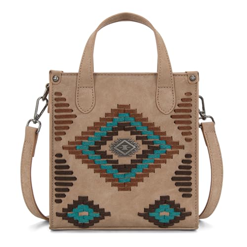 Montana West Western Damen-Umhängetasche, kleine Umhängetasche, Designer-Handtasche mit Tragegriff oben, Aztekenbraun, Small von Montana West