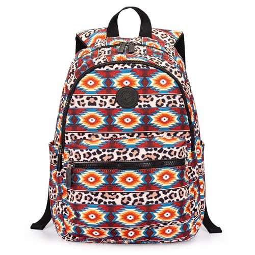 Montana West Western-Rucksack für Damen, leichter Rucksack, lässiger Tagesrucksack für Laptop, Reisen, Aztec Leopard 1, Medium, Tagesrucksäcke von Montana West