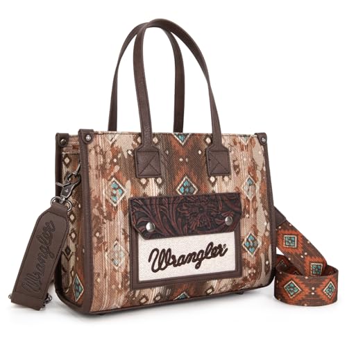 Montana West Wrangler Azteken-Tragetasche für Damen, Western-Geldbörsen und Handtaschen, Kaffee, Medium von Montana West