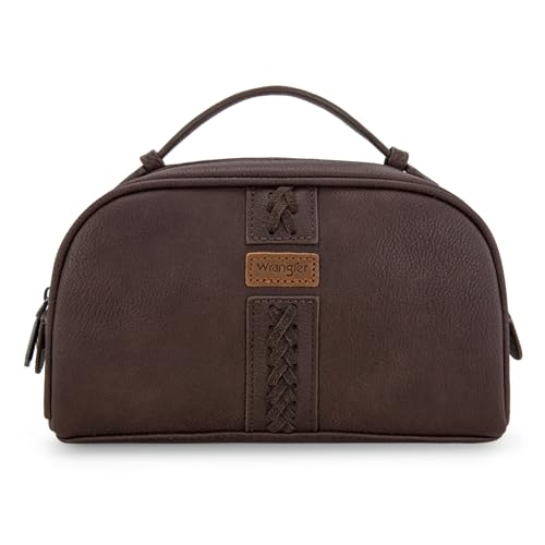 Montana West Wrangler Kulturbeutel, klein, tragbar, Make-up-Tasche, Reise-Kosmetik-Organizer für Damen, mit Reißverschluss, S, Kaffeebraun Montana West Wrangler Kulturbeutel, klein, tragbar, Make-up-Tasche, Reise-Kosmetik-Organizer für Damen, mit Reißverschluss, S, Kaffeebraun von Montana West