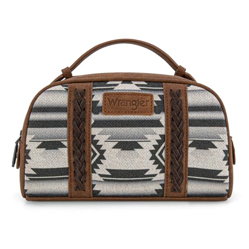 Montana West Wrangler Make-up-Tasche für Damen, tragbar, Azteken-Kulturbeutel, Südwestern, Reise-Kosmetik-Organizer als Geschenk, WG2203-190BK von Montana West