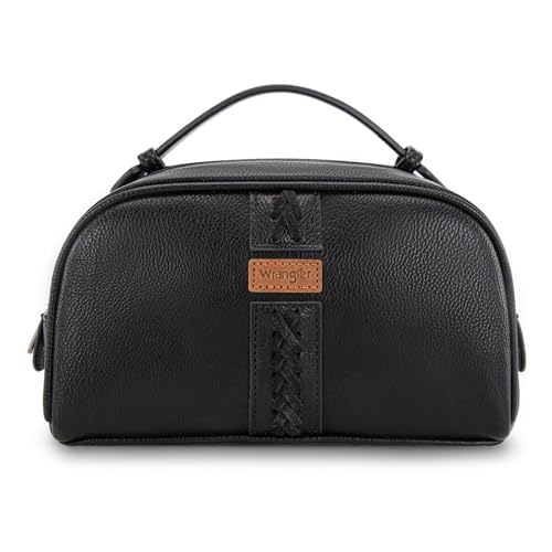 Montana West Wrangler Make-up-Tasche für Damen, tragbare Kulturbeutel, kleiner Reise-Kosmetik-Organizer für Geschenk, Reißverschluss, WG2211-1901BK von Montana West